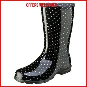 Waterproof Garden Rain Boots Women Mid-Calf Comfort Insole Outdoor